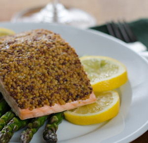 Mustard-Crusted Salmon and Roasted Asparagus image